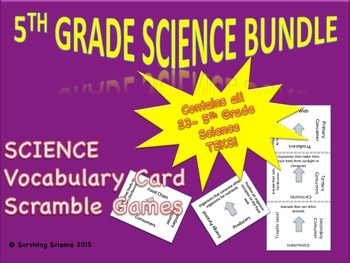 Preview of 5th Grade Science Bundle: Science Vocabulary Scramble Games