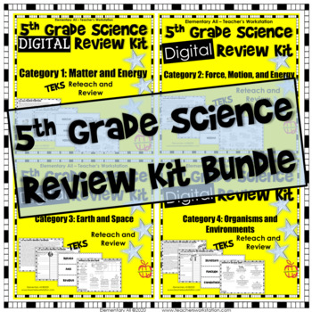 Preview of 5th Grade Science DIGITAL Review Kits Distance Learning