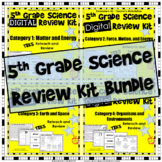 5th Grade Science DIGITAL Review Kits Distance Learning