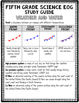 5th Grade Science EOG Study Guide by Falling for Fifth | TpT
