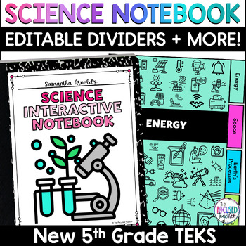 Preview of 5th Grade Science Interactive Notebook Covers Dividers  | Journal Organization