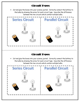 5th Grade Science: Interactive Notebook- Series and Parallel Circuits