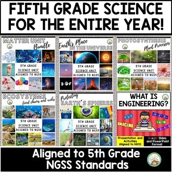 Preview of 5th Grade Science -NGSS Aligned- Entire Year Bundle