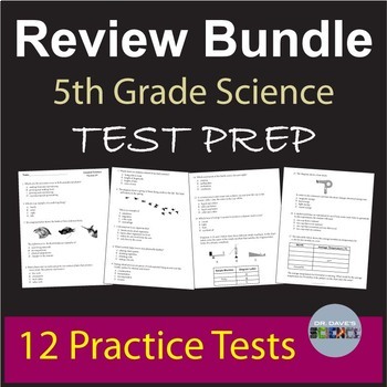 Preview of 5th Grade Science NGSS Test Prep and Independent Study Review Practice Tests