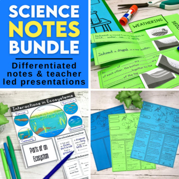 Preview of 5th Grade Science Notes with Presentations | Differentiated | Full Year Science