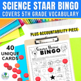 5th Grade Science STAAR Review BINGO - Science Test Prep V