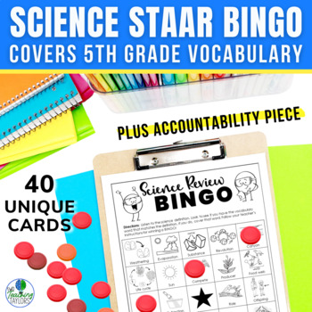 Preview of 5th Grade Science Review BINGO - Science End of Year Vocabulary Activity