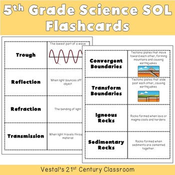 Preview of 5th Grade Science SOL Practice Flashcards {PDF & Digital Included}