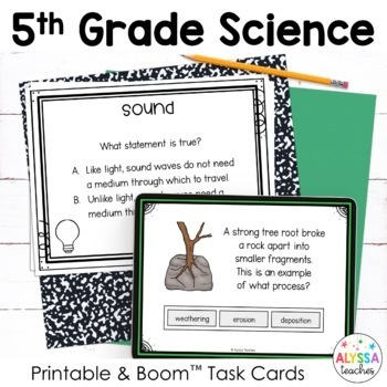 Preview of 5th Grade Science SOL Task Cards Bundle | Print and Digital Boom Cards