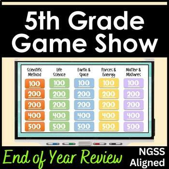 Preview of 5th Grade Science STAAR & NGSSS Review Interactive Game Show | Test Prep Game