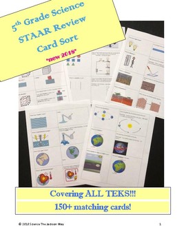 Preview of 5th Grade Science STAAR Review Card Sort Game