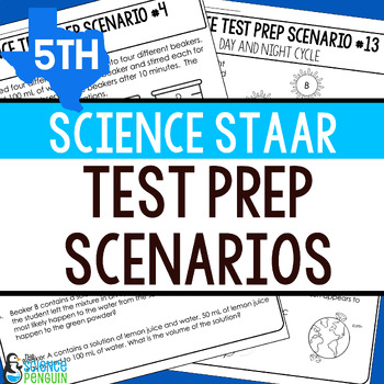 Preview of 5th Grade Science STAAR Test Prep Scenarios  | Printable + Digital Resource 