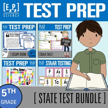 Preview of 5th Grade Science STAAR Test Review | State Test Prep Activity Bundle