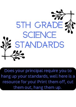 Preview of 5th Grade Science Standards