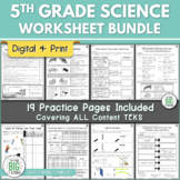 STAAR Review Worksheets Bundle - 5th Grade Science Google 