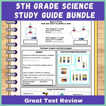 Preview of 5th Grade Science Test Review Study Guides - 5th Grade State Test Prep - SOL