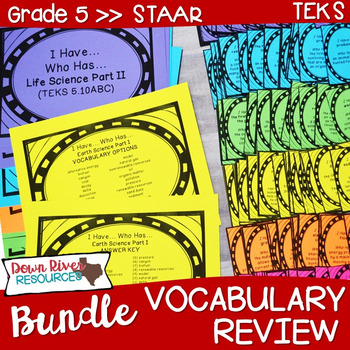 Preview of 5th Grade Science TEKS STAAR Vocabulary Review Games BUNDLE