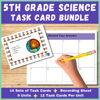 Preview of 5th Grade Science Test Prep Task Cards - 5th Grade State Test Review - SOL