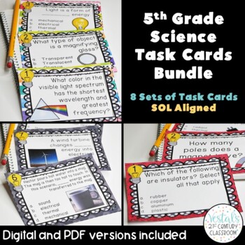 Preview of 5th Grade Science Task Card Bundle {Digital & PDF Included}