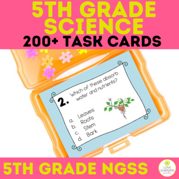 Preview of 5th Grade Science Task Cards Bundle NGSS Test Prep and Review Digital and Print