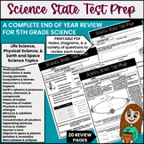 5th Grade Science Test Prep  - State Test Review Worksheet