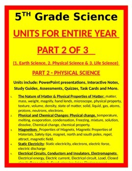 Preview of 5th Grade Science UNITS FOR ENTIRE YEAR- PART 2