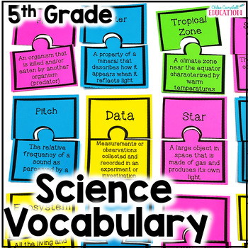 Preview of 5th Grade Science Test Prep Game- Science Vocabulary Matching Activity