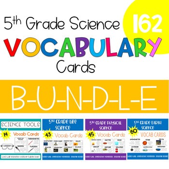 Preview of 5th Grade Science Vocabulary -Growing- BUNDLE