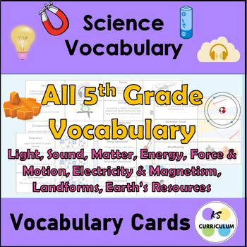 Preview of 5th Grade Science Vocabulary Cards Bundle