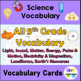 5th Grade Science Vocabulary Cards Bundle
