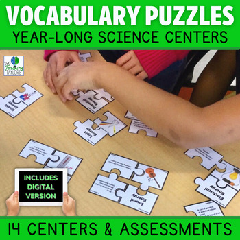 Preview of 5th Grade Science Vocabulary Review Puzzles & Worksheets - Science Test Prep