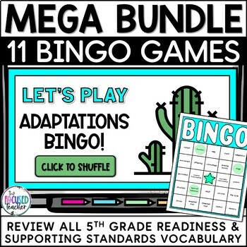 Preview of 5th Grade Science Vocabulary Review Bingo Games | Year of TEKS Activity Bundle