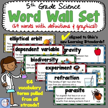 Preview of 5th Grade Science Vocabulary Word Wall Set
