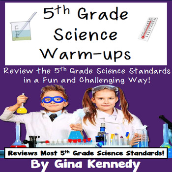 Preview of 5th Grade Science Test-Prep Warm-ups!  All Year Review!