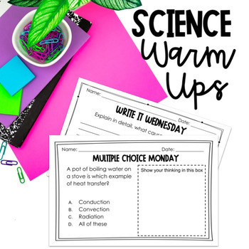 Preview of 5th Grade Science Warm Ups - NC Essential Science Standards