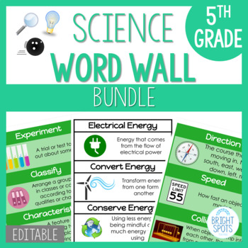 5th Grade Science Word Wall BUNDLE by Bright Spots Teaching | TpT