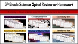 5th Grade Science Unit BUNDLES Spiral Review or Homework
