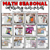 5th Grade Seasonal Math Coloring Activity Bundle 