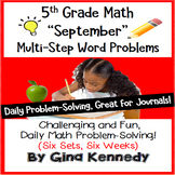 5th Grade September Math, Daily Problem Solving Word Problems (Multi-Step)
