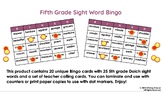 5th Grade Sight Word Bingo Game