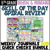 5th Grade Skill of the Day Spiral Review and Quick Check BUNDLE