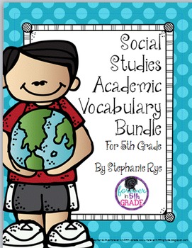 Preview of 5th Grade Vocabulary - 5th Grade Academic Vocabulary Set for Social Studies