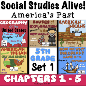 Preview of 5th Grade Social Studies Alive! America's Past - Chapters 1 - 5 - Set 1