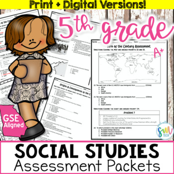 Preview of 5th Grade Georgia Social Studies Assessment & Study Guide BUNDLE (GSE Aligned)
