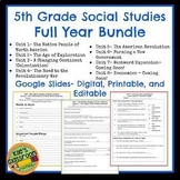 5th Grade Social Studies Full Year Bundle- Notes, Vocabula