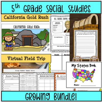 Preview of 5th Grade Social Studies Growing Bundle