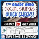5th Grade Social Studies Quick Check Spiral Review Set (Oh
