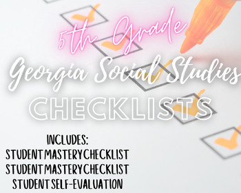 Preview of 5th Grade Social Studies Standards Checklist (Georgia)