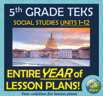 Preview of 5th Grade TEKS Social Studies YEAR-LONG CURRICULUM Bundle!! | Google Apps
