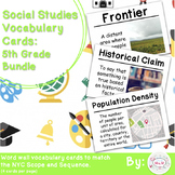 5th Grade Social Studies Vocabulary Cards: All Year BUNDLE